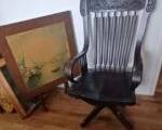 One of the eockers in the bedroom with the folding table