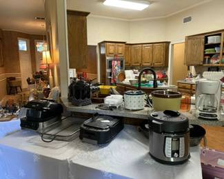 2 new air-friers, an electric indoor grill--all new
