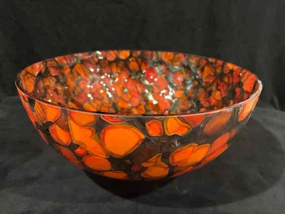 Rynkiewic Hand Blown Art Glass Bowl