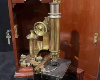 Bausch Lomb Optical Co Microscope In Wooden Case