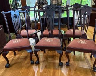 Needlepoint Seat Dining Chairs