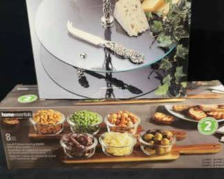 Appetizer Time Studio Nova Cheese Plate Acacia Serving Boards And Bowls NIB
