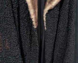 Sistovaris Of Greece Black Wool Fur Collared Coat