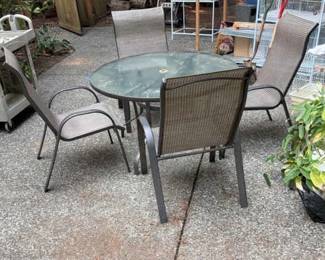 Glass Table With 4 Chairs