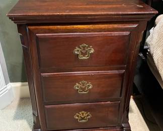 The Continental Furniture Co Mahogany Nightstands Pair