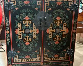 Hand Painted Chinoiserie Cabinet
