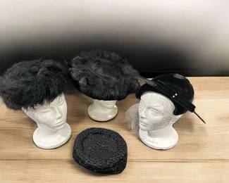Vintage FloRaye Feather Pancake Hat And Others