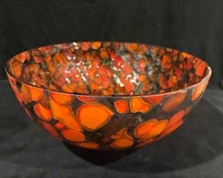 Rynkiewic Hand Blown Art Glass Bowl