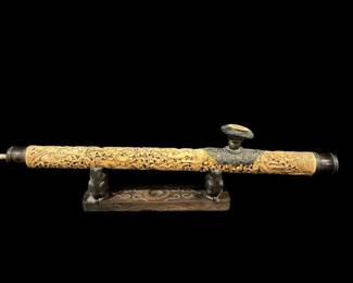 Chinese Bone Carved Opium Pipe