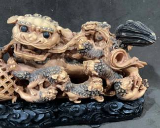 Carved Resin Foo Dog