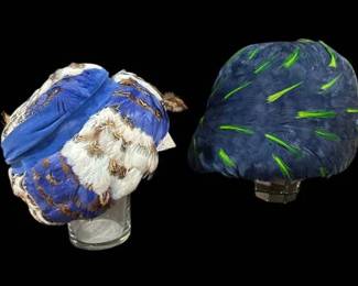 Blue Feather Hats