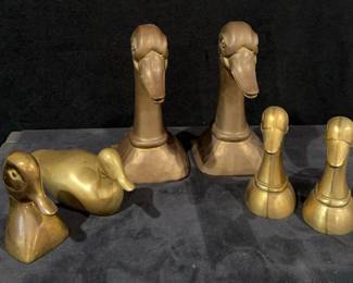 Brass Duck Bookends And More