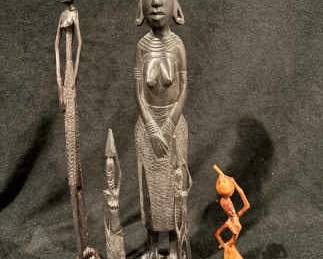 Carved African Wood Figures