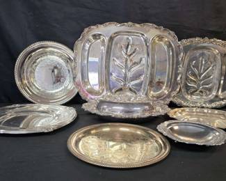 CT563Assorted silver plated serving trays