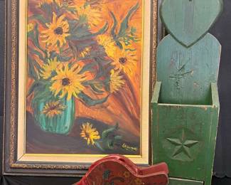 CT465Vintage Original Sunflower Art