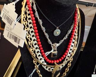Michael Dawkins Sterling Necklace, Sterling Silver Chunky Necklace, 14k Mariner Chain Necklace