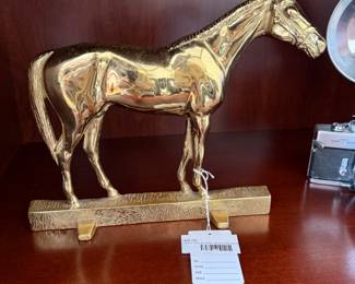 Calvin Roy Kinstler Brass Horse Doorstop
