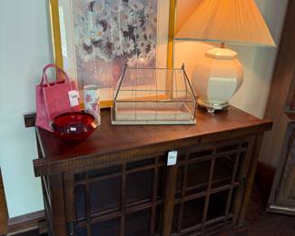 Arhaus Media Console, Decorative Lamp, Wall Art