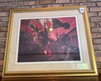 "The Flying Bouquet" Marc Chagall Lithograph