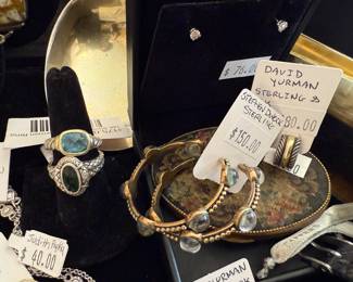 David Yurman Sterling Earrings, Rings