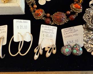 Robert Lee Morris Sterling Earrings, Matthew Campbell Sterling Earrings