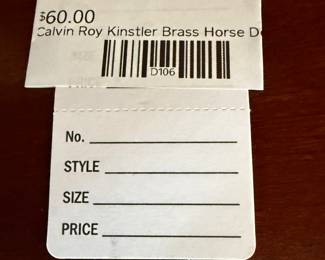 Calvin Roy Kinstler Brass Horse Doorstop