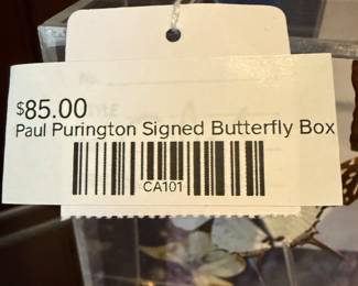 Paul Purington Signed Butterfly Box