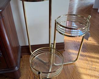 MCM Brass and Glass Plant Stand