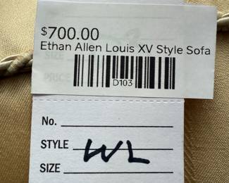 Ethan Allen Louis XV Style Sofa