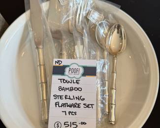 Towle Bamboo Sterling Flatware Set 7 Pieces