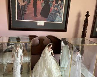Princess Diana doll w case, bride doll, Jackie Kennedy doll w case, 