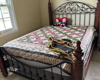 Queen size bedroom suite, bed, dresser with mirror and nightstand