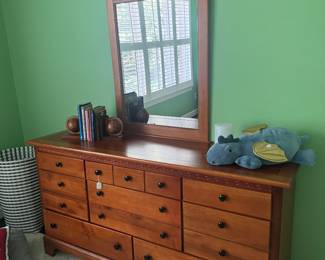 8 Drawer Dresser with Mission Style Mirror