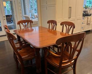 Nichols & Stone by Stickley Rectangular Dining Table with 7 Nichols & Stone Dining Chairs (5 Side Chairs, 2 Armchairs)