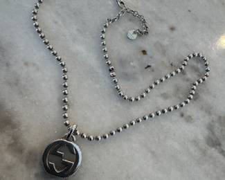 Gucci Sterling Silver Interlocking G Necklace