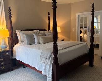 Carlisle Collections Eastern King 4 Poster Mahogany Bed (Mattress & Bedding Not included)