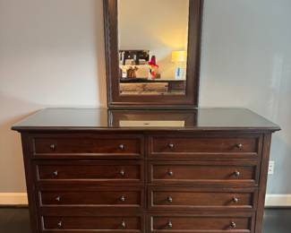 8 Drawer Dresser (66"W x 24"D x 36"H) with Mirror (30"W x 45"H)