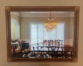 Gold Gilt Rectangular Wall Mirror (46"W x 36"H)