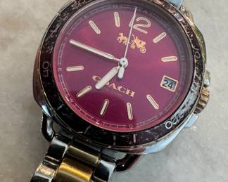 Women's Coach 14502640 Tatum Pink Dial Two Tone Wristwatch