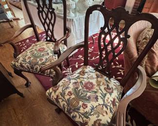 Henkel Harris Mahogany Chippendale Captains Chairs