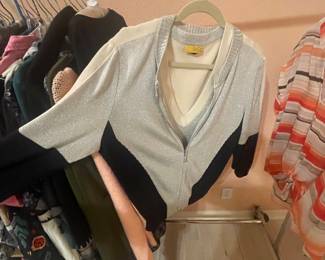 zip up sweater and v-neck shell -st john !!!