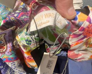 NEW W/ TAGS ON SIZE L/XL  JOHNNY WAS  ALL SILK  LONG LOUNGE DRESS -BEACH WEAR -  JUST FAB