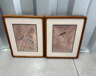 $50 MCM Bird Art Set of Two 