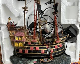 $50 - Lemax Spooky Town Collection 'The Pillager' Light-Up Pirate Ship