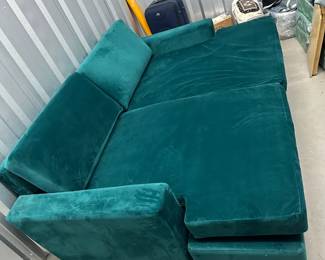 $1250 - Joybird Peacock Blue Double Chaise/Daybed - 85"W x 59"L x 30"H - Great Condition