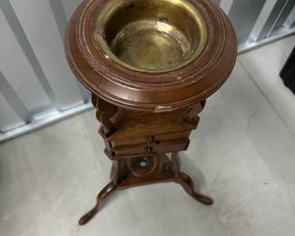 $175 - Antique Tobacco Stand w/ Brass Ashtray