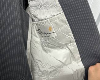 $40 - Medium/Large Falcone Gray Pinstripe Three-Piece Suit