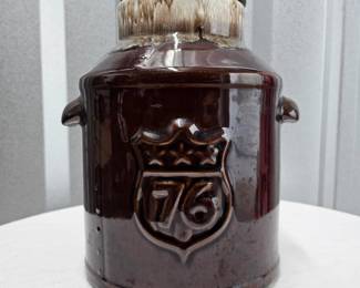 $25 Vintage McCoy Pottery Brown Drip Milk Can Cookie Jar 1776-1976 USA 