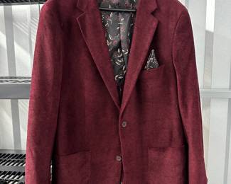 $25 - Medium/Large Red Velvet Suit Jacket w/ Pocket Insert