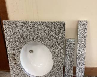 Sink with Granite Countertop Backsplash Sidesplash